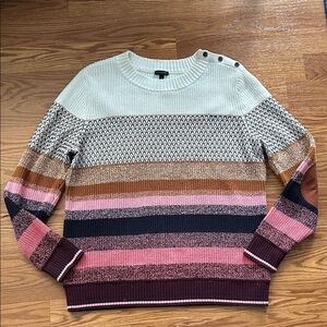 Talbots Textured Stripe Thermolite Sweater Women’s size XL